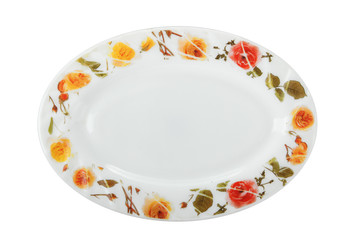 oval white plate with
