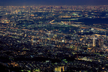 Fototapeta na wymiar 神戸 摩耶山 掬星台からの夜景 -日本三大夜景-