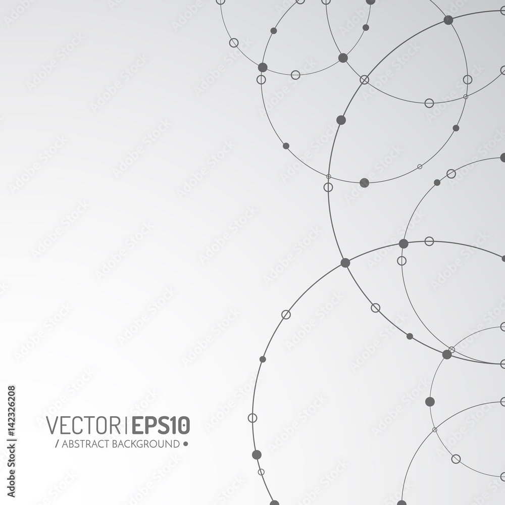 Poster vector technology concept illustration. connected lines and dots. network sign