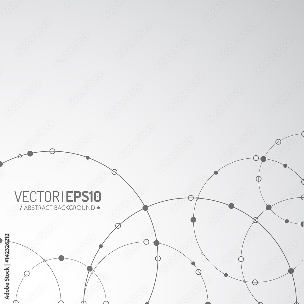 Poster vector technology concept illustration. connected lines and dots. network sign