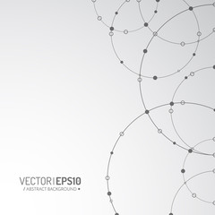 Vector technology concept illustration. Connected Lines and dots. Network sign