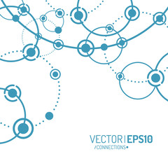 Vector technology concept. Connected Lines and dots. Network sign illustration