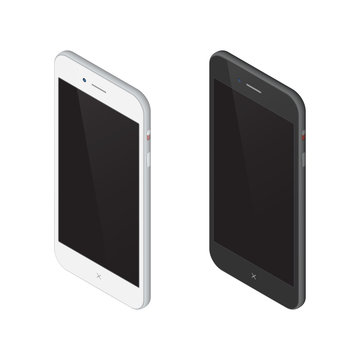 modern smart phone isolated on white background