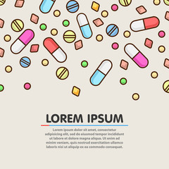 Seamless pills pattern. Medical concept.