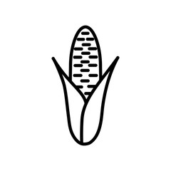 corn corncob sweetcorn vegetable icon line black on white
