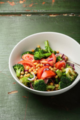 Salad with broccoli and chickpea