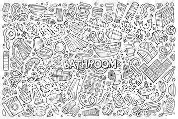 Vector et of Bathroom objects