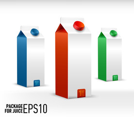 Clean  package for juice, milk or others drinks