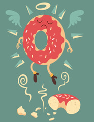 Donut hovers over crumbs