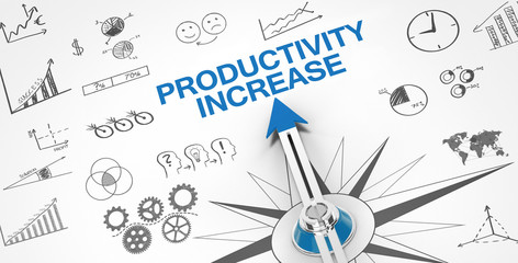 Productivity increase / Compass - obrazy, fototapety, plakaty