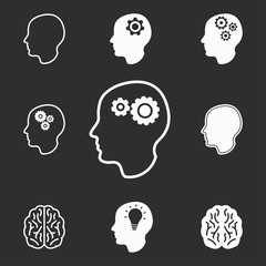 Brain icon set.