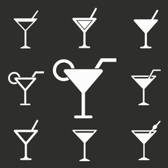 Cocktail icon set.
