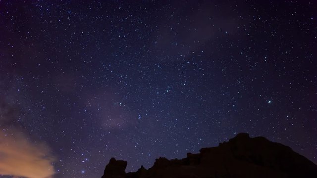 Rocky Canyon Milky Way Galaxy 02 Time Lapse Night Sky Stars