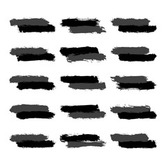 Set Grayscale Brushstroke Paint
