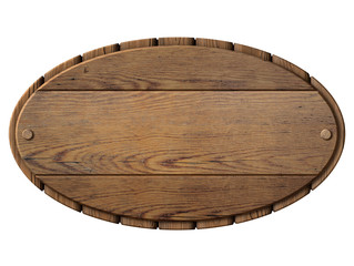 Vintage wood signboard isolated 3d illustration