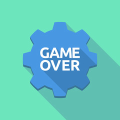 Long shadow gear with  the text Game Over