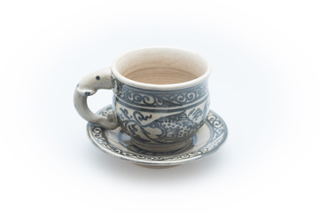 set of tea cup isolated