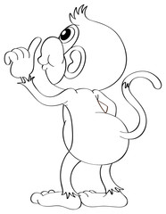Animal outline for back of monkey