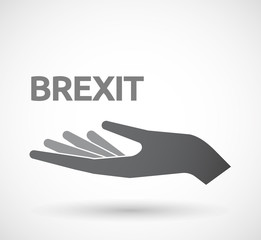 Isolated hand with  the text BREXIT