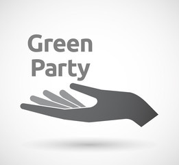 Fototapeta premium Isolated hand with the text Green Party