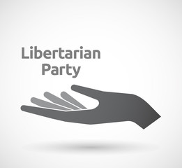 Isolated hand with  the text Libertarian Party