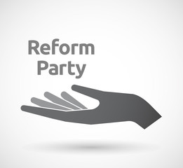 Isolated hand with  the text Reform Party