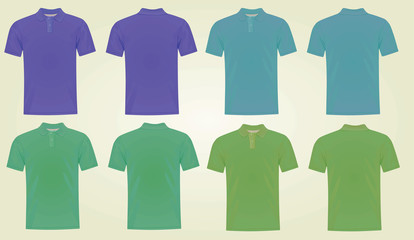 Polo t shirts blue and green  vector