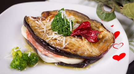 slices of grilled eggplant stuffed