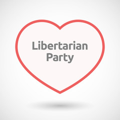 Isolated line art heart with  the text Libertarian Party