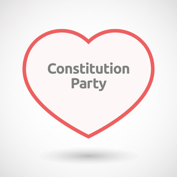 Isolated line art heart with  the text Constitution Party