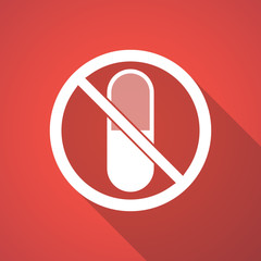 Illustration of  a pill  in a not allowed signal