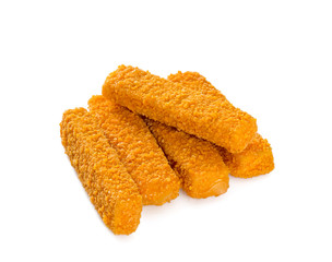 fish sticks isolated on white