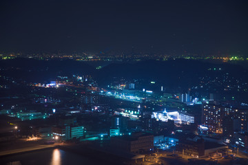 Fototapeta na wymiar 下関市街地の夜景