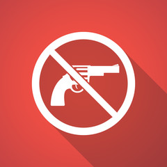 Illustration of   a gun  in a not allowed signal