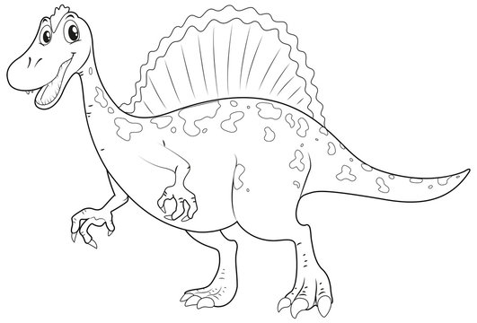 black and white dinosaur standing clip art preview