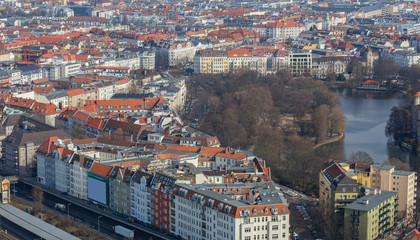 Naklejka premium berlin germany cityscape from above