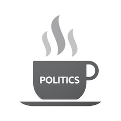 Isolated coffee mug with  the text POLITICS