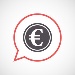 Isolated comic balloon with  an euro coin