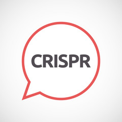Isolated comic balloon with  the clustered regularly interspaced short palindromic repeats acromym CRISPR