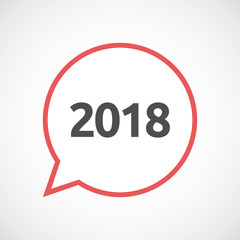 Isolated comic balloon with  the number 2018