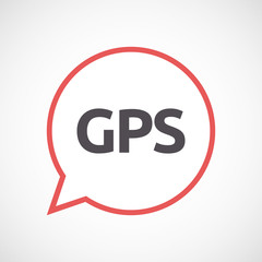 Isolated comic balloon with  the Global Positioning System acronym GPS