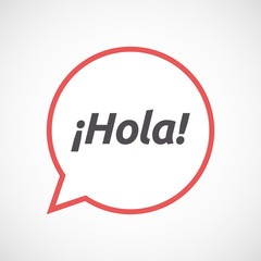 Isolated comic balloon with  the text Hello! in spanish language