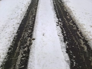 Snow Road Tracks