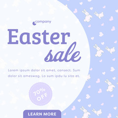 Card with easter sale message and lorem ipsum text