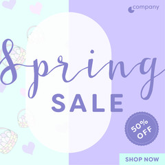 Card with spring sale message