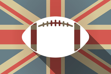 Long shadow UK flag with  an american football balloon