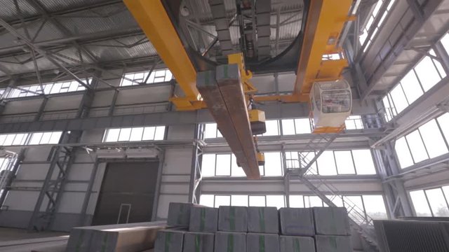 Close up of a factory overhead crane
