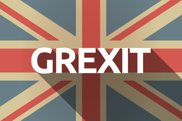 Obraz premium Long shadow UK flag with the text GREXIT