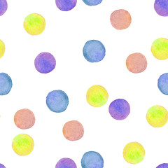 Seamless watercolor circles pattern