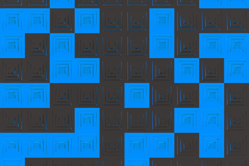 Futuristic technological background made from extruded rectangular shapes